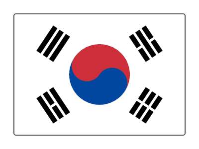 country flag national south korea stickers, magnet