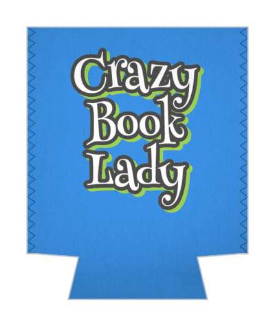 crazy book lady blue stickers, magnet