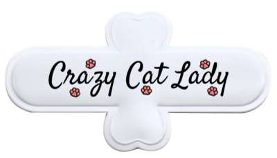 crazy cat lady cute paw print stickers, magnet