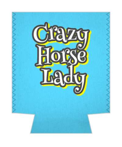 crazy horse lady funny blue yellow white stickers, magnet