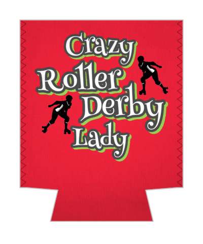crazy roller derby lady skating sports stickers, magnet