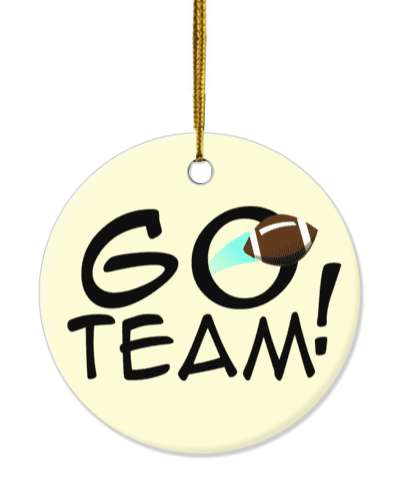 cream go team thrown football stickers, magnet