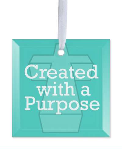 created with a purpose cross teal stickers, magnet