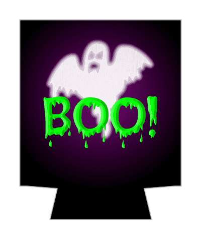 creepy fun boo ghost arms out bevel black stickers, magnet