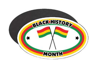 crossed flags african flag colors black history month stars stickers, magnet