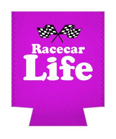 crossed racing flags purple racecar life stickers, magnet