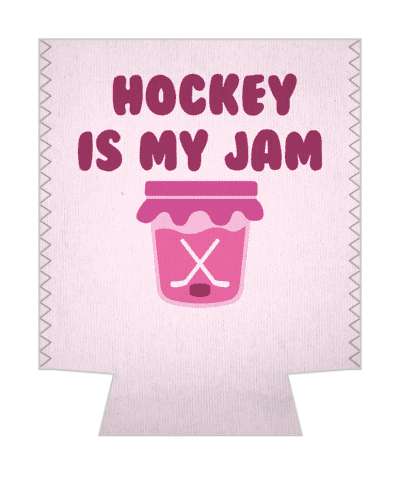 crossed sticks puck in a jar hockey is my jam funny wordplay stickers, magnet