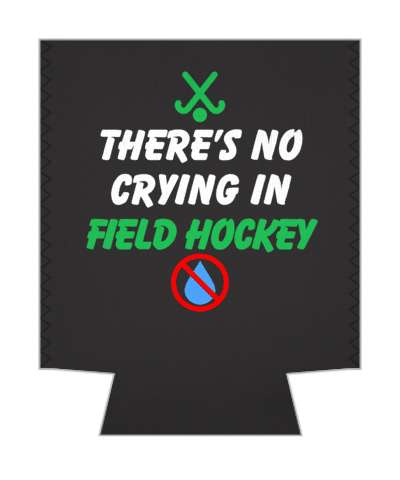crossed sticks theres no crying in field hockey red slash tear stickers, magnet