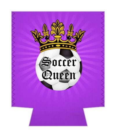 crown rays purple soccer queen soccerball stickers, magnet