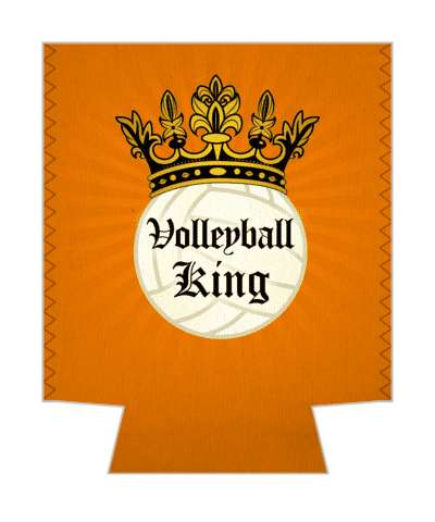 crown rays volleyball king orange stickers, magnet
