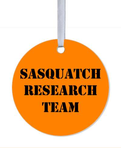cryptozoology sasquatch research team bigfoot stencil orange stickers, magnet