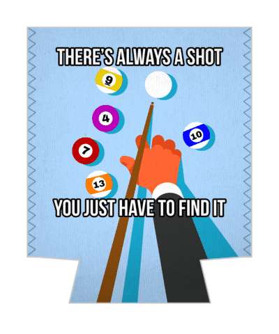 cue ball theres always a shot you just have to find it pool technique stickers, magnet