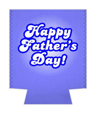 cursive bold happy fathers day blue outline stickers, magnet