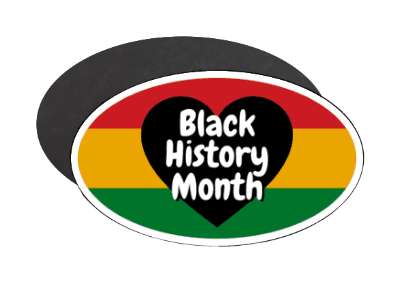 cute black history month heart flag stickers, magnet