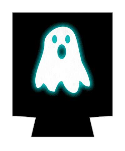 cute ghost open mouth black stickers, magnet