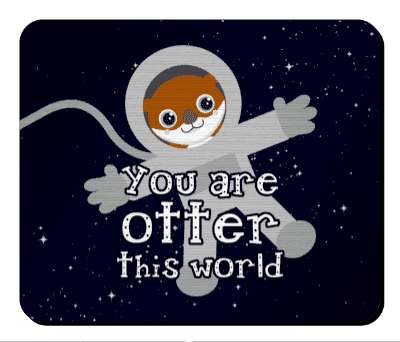 cute otter in spacesuit you are otter this world stars stickers, magnet