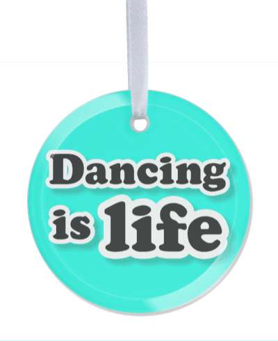 dancing is life thick words aqua stickers, magnet