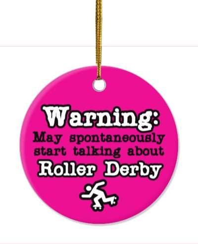 danger symbol warning may spontaneously start talking about roller derby silhouette stickers, magnet