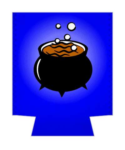 dark blue witch cauldron stickers, magnet