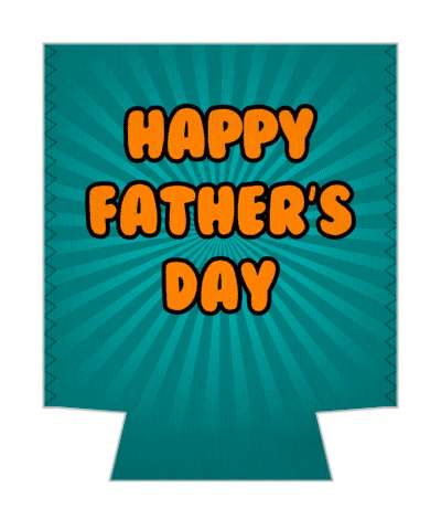 dark teal rays happy fathers day orange stickers, magnet