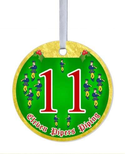 day eleven pipers piping twelve days of christmas popular song stickers, magnet