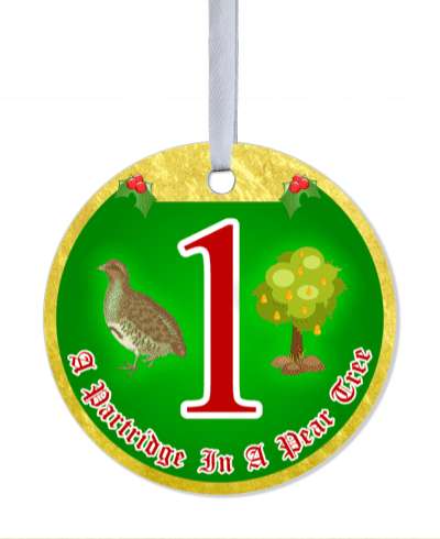 day one partridge in a pear tree twelve days of christmas popular song stickers, magnet