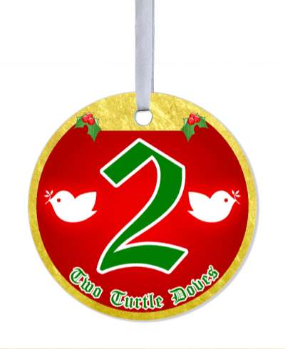 day two turtle doves twelve days of christmas popular song stickers, magnet