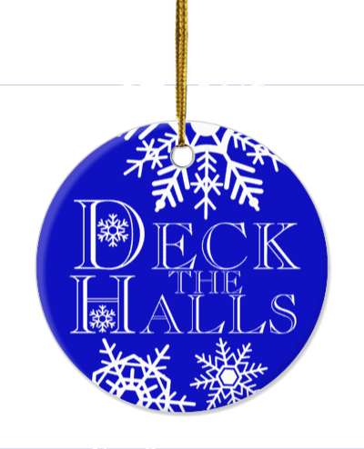 deck the halls classic christmas song snowflakes stickers, magnet