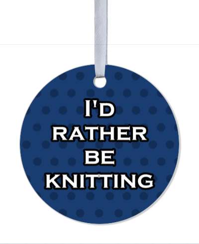 deep blue id rather be knitting stickers, magnet