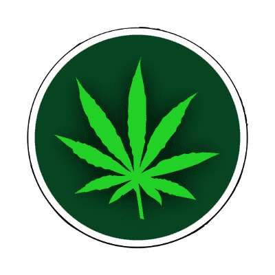 deep green leaf weed marijuana smoke stickers, magnet