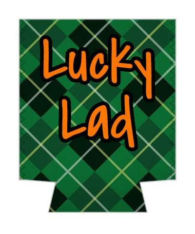 deep green lucky lad irish argyle stickers, magnet