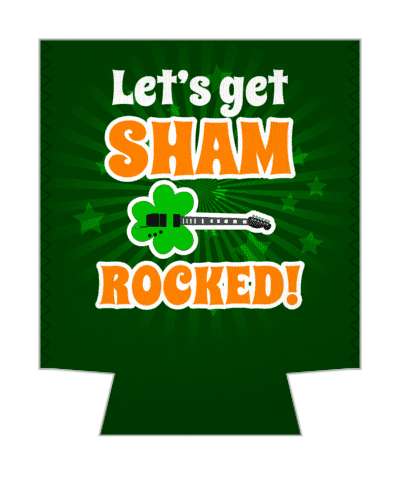 deep green orange white lets get sham rocked shamrock guitar stickers, magnet