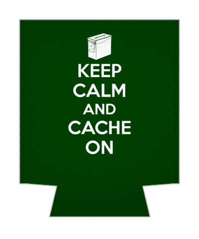 deep green white keep calm and cache on geocaching box stickers, magnet