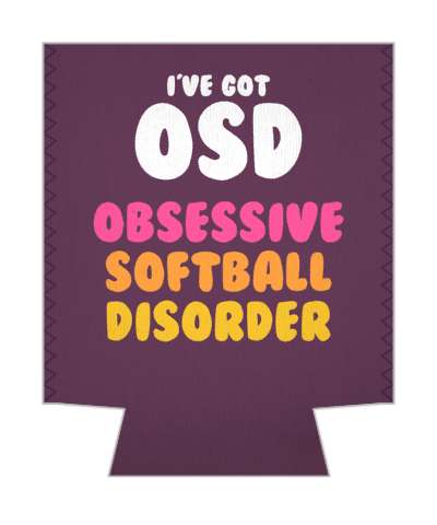 deep purple ive got osd obsessive softball disorder stickers, magnet