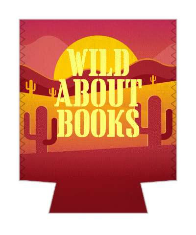 desert cactus sun wild about books stickers, magnet