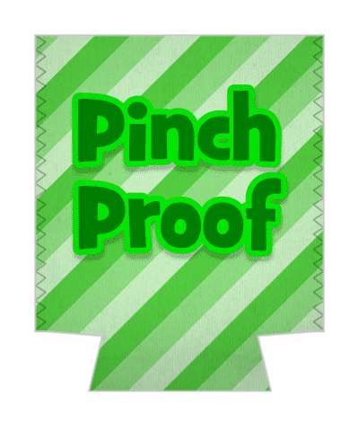 diagonal green lines pinch proof wearing green stickers, magnet