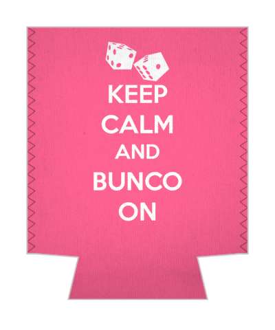 dice keep calm and bunco on pink stickers, magnet