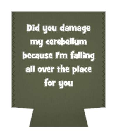 did you damage your cerebellum because im falling all over the place for you pickup line stickers, magnet