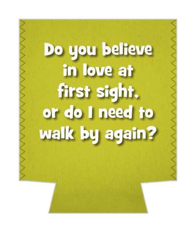 do you believe in love at first sight or should i walk by again pickup line stickers, magnet