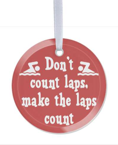 dont count laps make the laps count competitive swimming deep red stickers, magnet