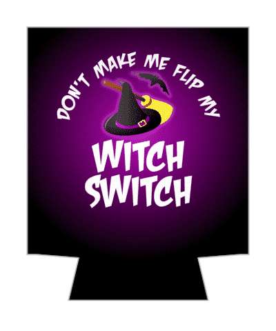 dont make me flip my witch switch bat broom hat purple stickers, magnet