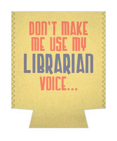 dont make me use my librarian voice pale yellow stickers, magnet