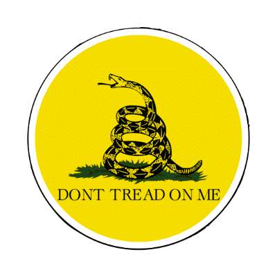 dont tread on me snake orange classic stickers, magnet