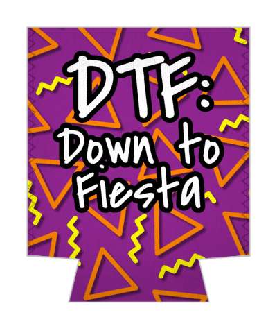 dtf down to fiesta purple retro stickers, magnet