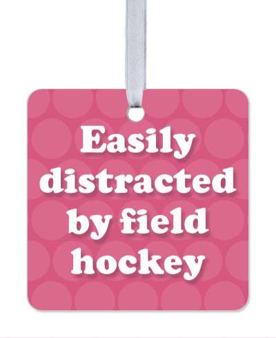 easily distracted by field hockey circle pattern stickers, magnet