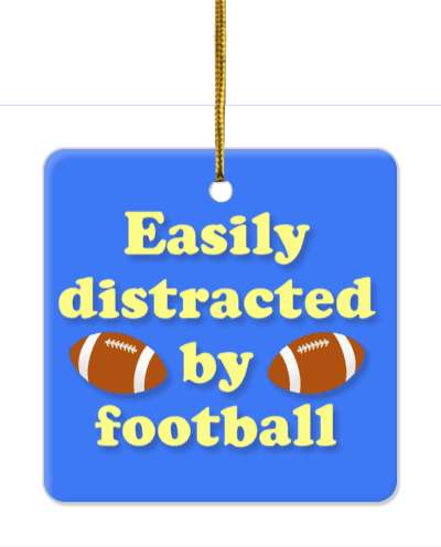 easily distracted by football blue yellow footballs stickers, magnet