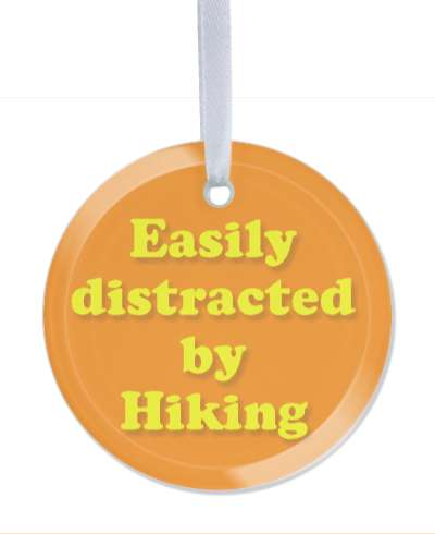 easily distracted by hiking yellow orange stickers, magnet