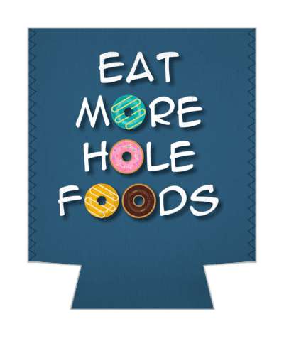 eat more hole foods donut joke funny pun stickers, magnet