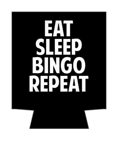 eat sleep bingo repeat black stickers, magnet