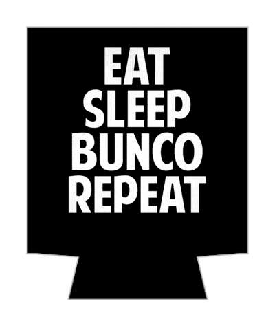 eat sleep bunco repeat black stickers, magnet